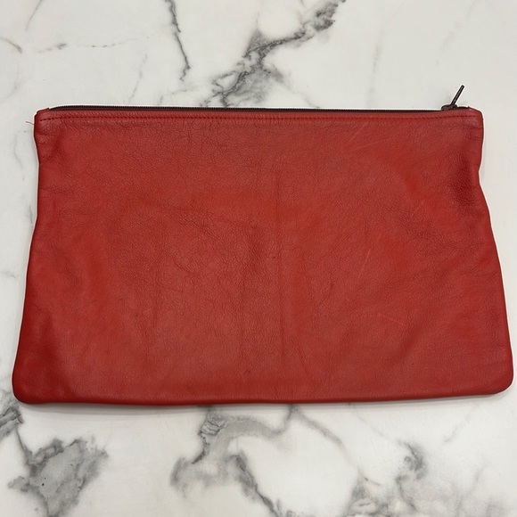 American Apparel leather clutch red 9X 13 - Picture 1 of 5